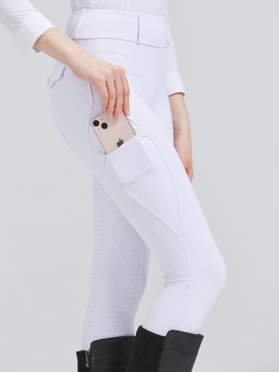Stretch High-Waist Quick-Drying Pants with Stylish Honeycomb Patterns