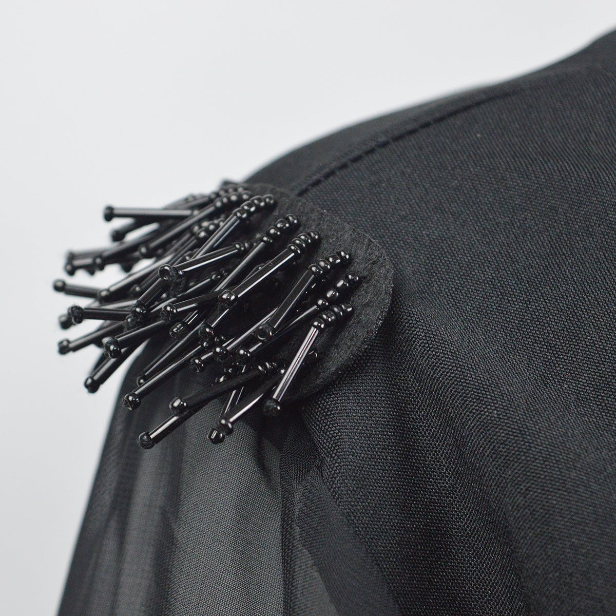 Chiffon Long Sleeve Dress with Beaded Detail for Elegant Occasions