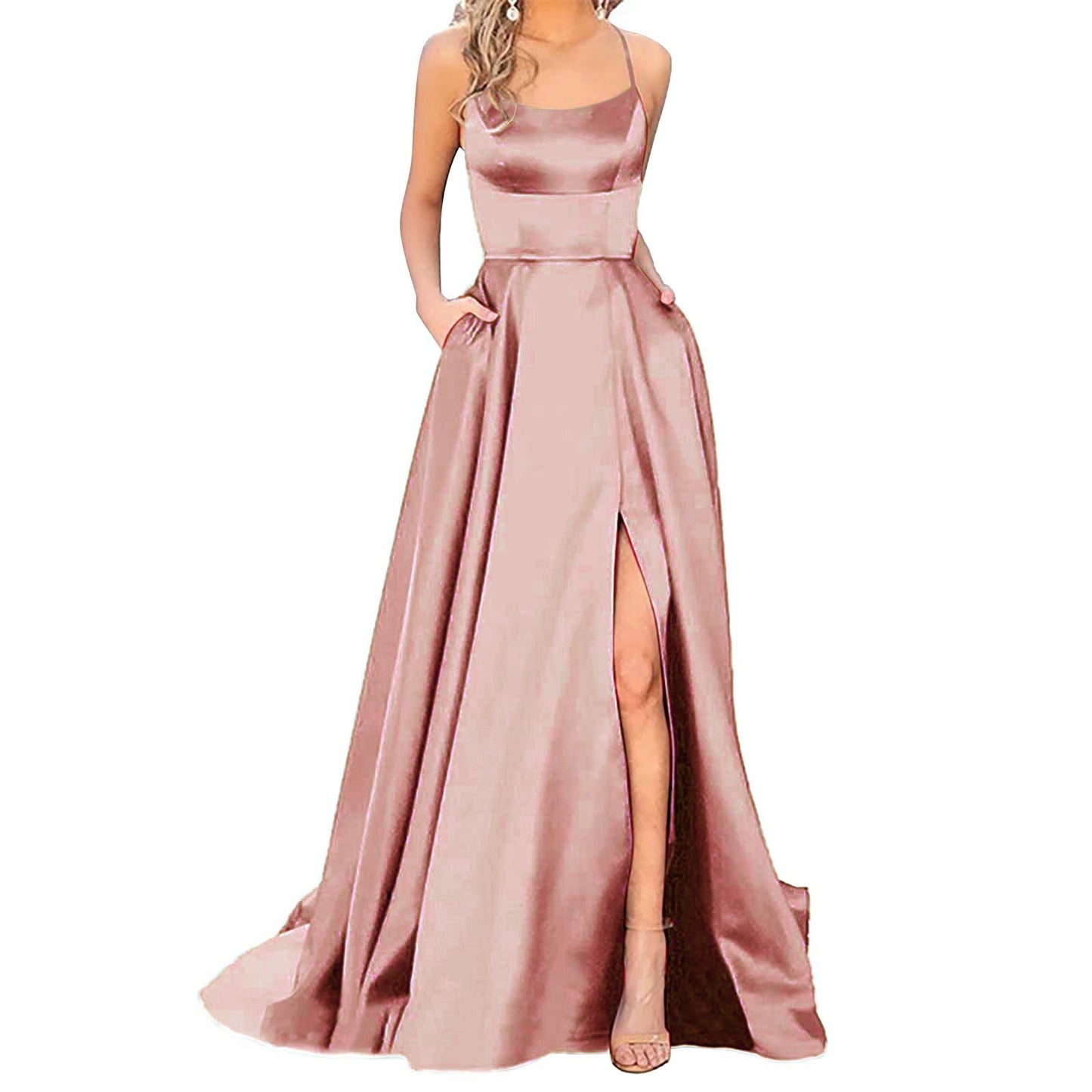 Bridesmaid Dress with Slimming Fit and Shoulder Hollow Design
