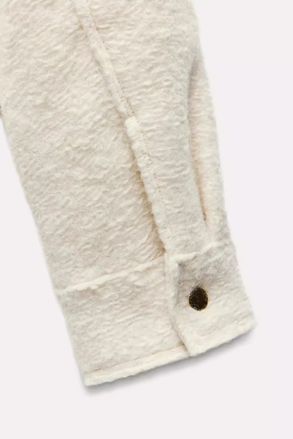 Beaded Leather Jacket with Large Pockets and Lapel Style