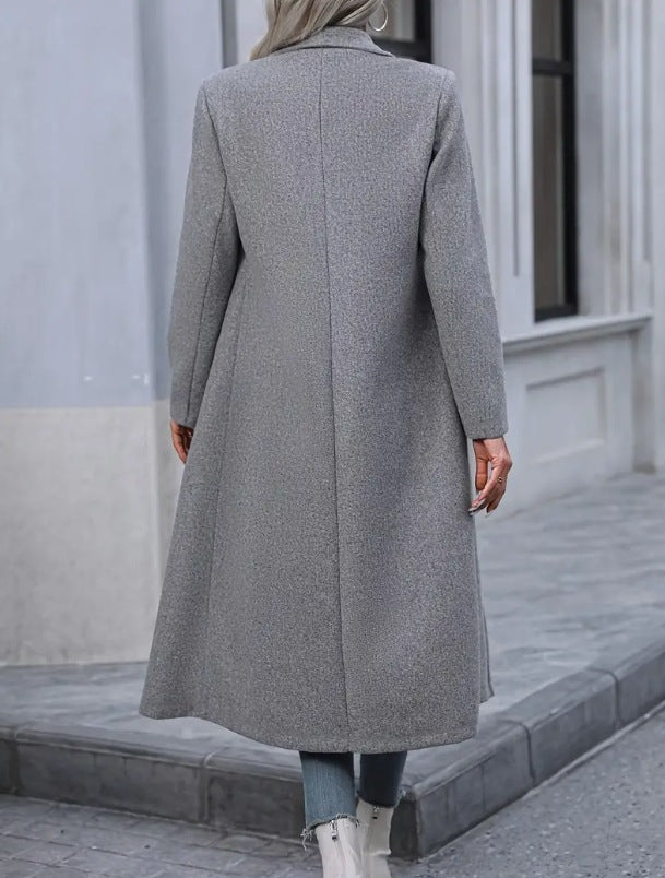 Woolen Long Slim-fit Coat with Casual Japanese and Korean Style