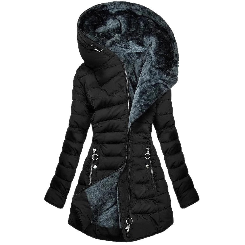 Slim-fit Cotton-padded Jacket with Stylish Hooded Design