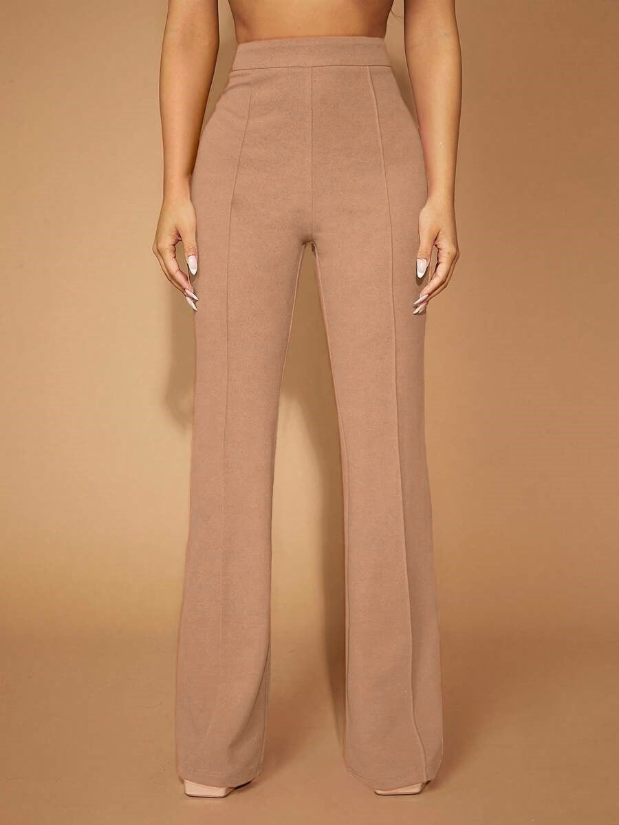 High Waist Casual Business Trousers with Pocket Design