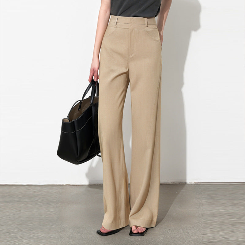 Wide Leg Pants with Draping Effect for Effortless Style and Comfort