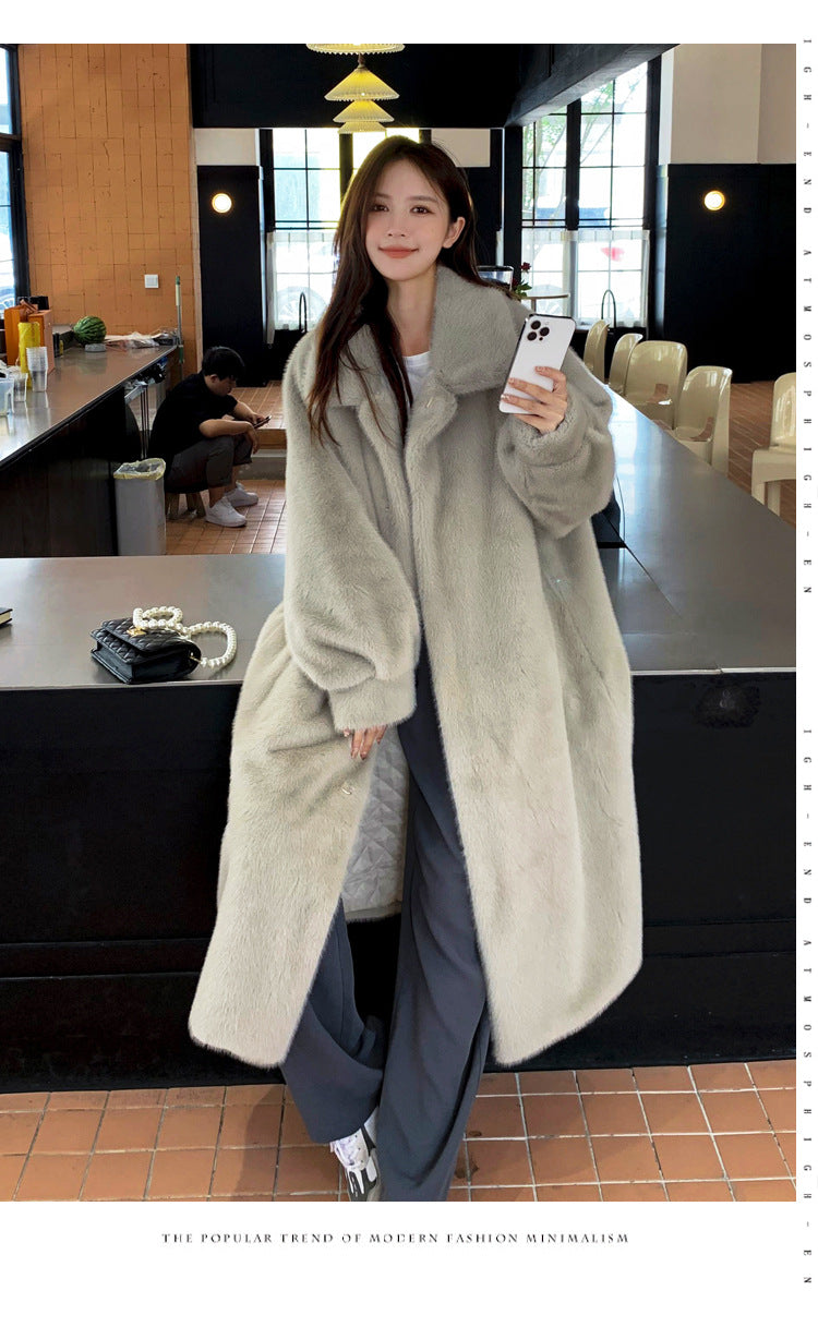 Leather Fur Coat with European Style for Trendy Outfits