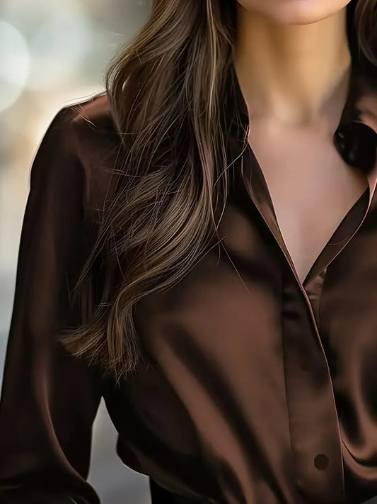 Long Sleeve Button Shirt with Solid Color Elegance for Every Occasion