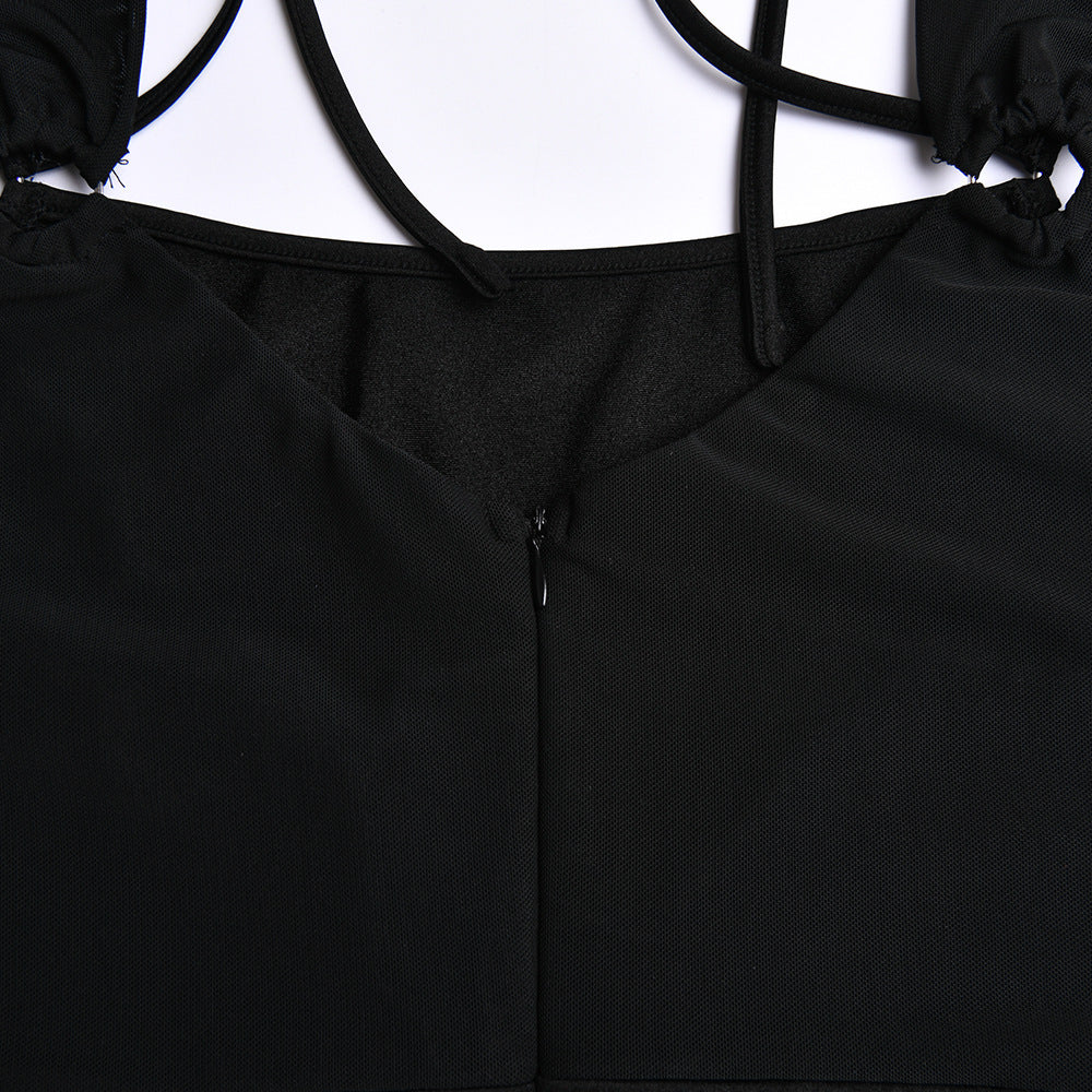 Sling Tight Dress with Backless Mesh Design for Stunning Events