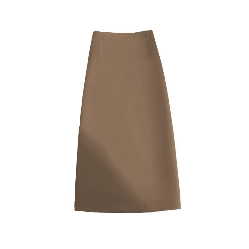 Mid-length Straight Skirt with Draping Effect for Effortless Style