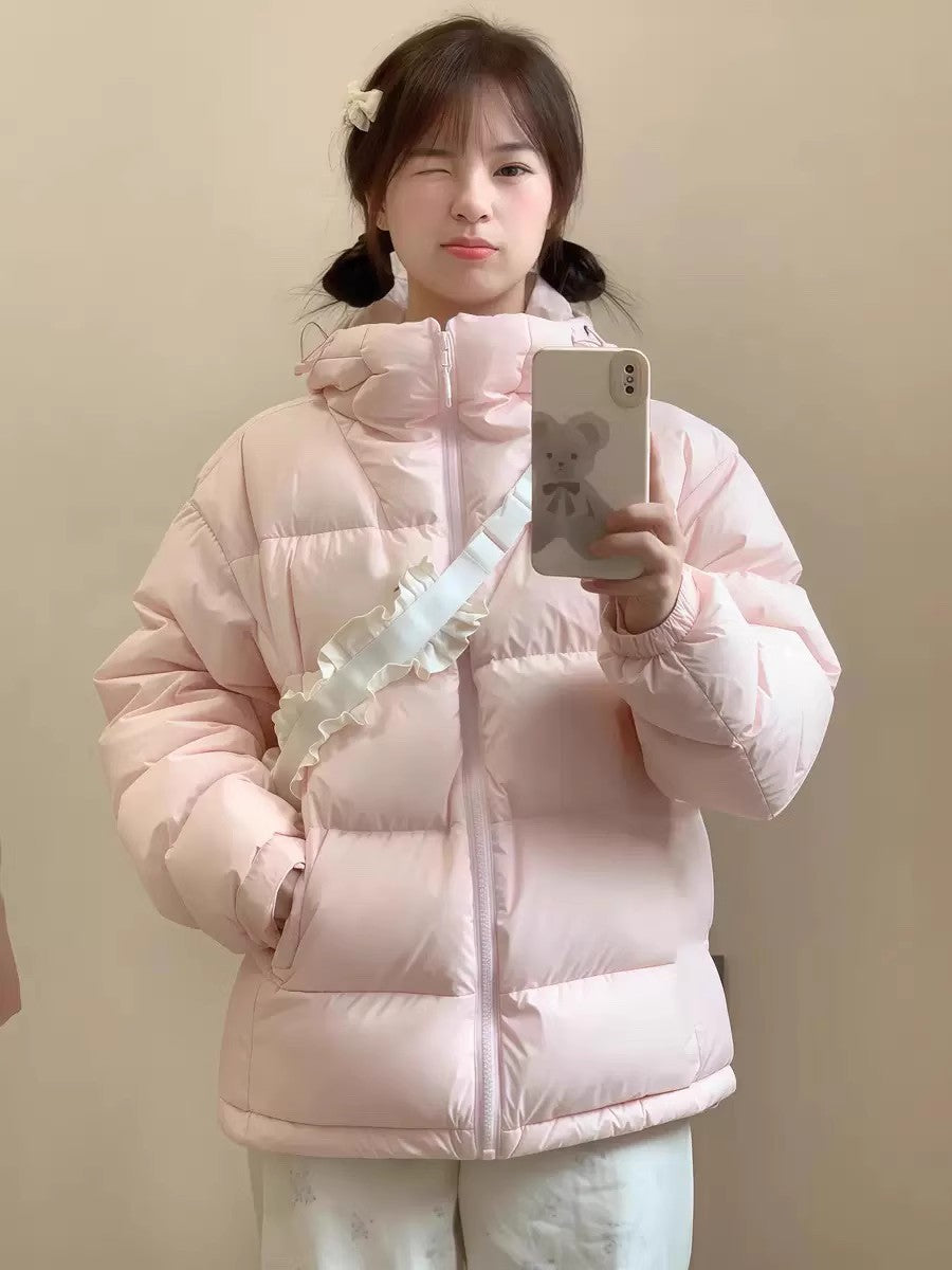 Down Cotton-padded Jacket with Hood for Ultimate Warmth and Comfort