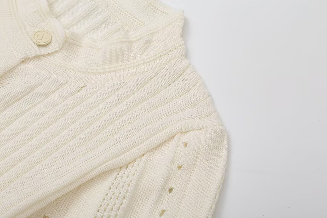 Short-sleeved Knitted Dress with Stylish Slit Design for Every Occasion