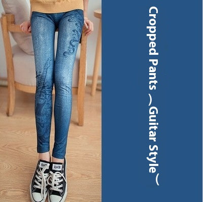 Leggings Stretch Slim-fit with 3D Pattern Design and Medium Elasticity
