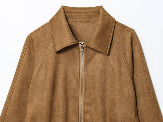 Flannel Drawstring Hem Jacket Coat with Loose Fit and Comfort Style