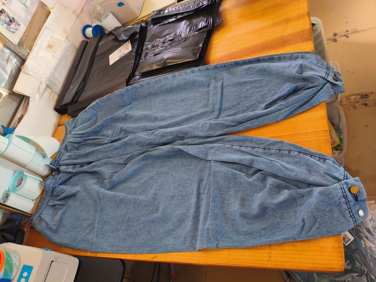 Ankle-Tied High Waist Jeans with Micro Elasticity and Comfort Fit