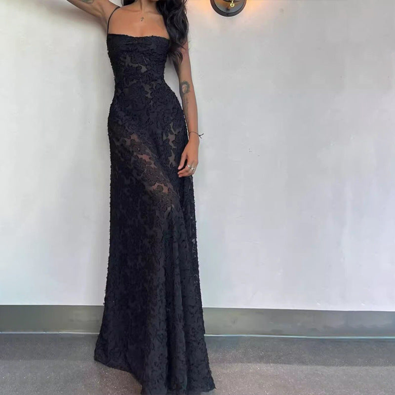 Floral Embroidered Maxi Skirt with Luxurious Camisole and Slimming Fit