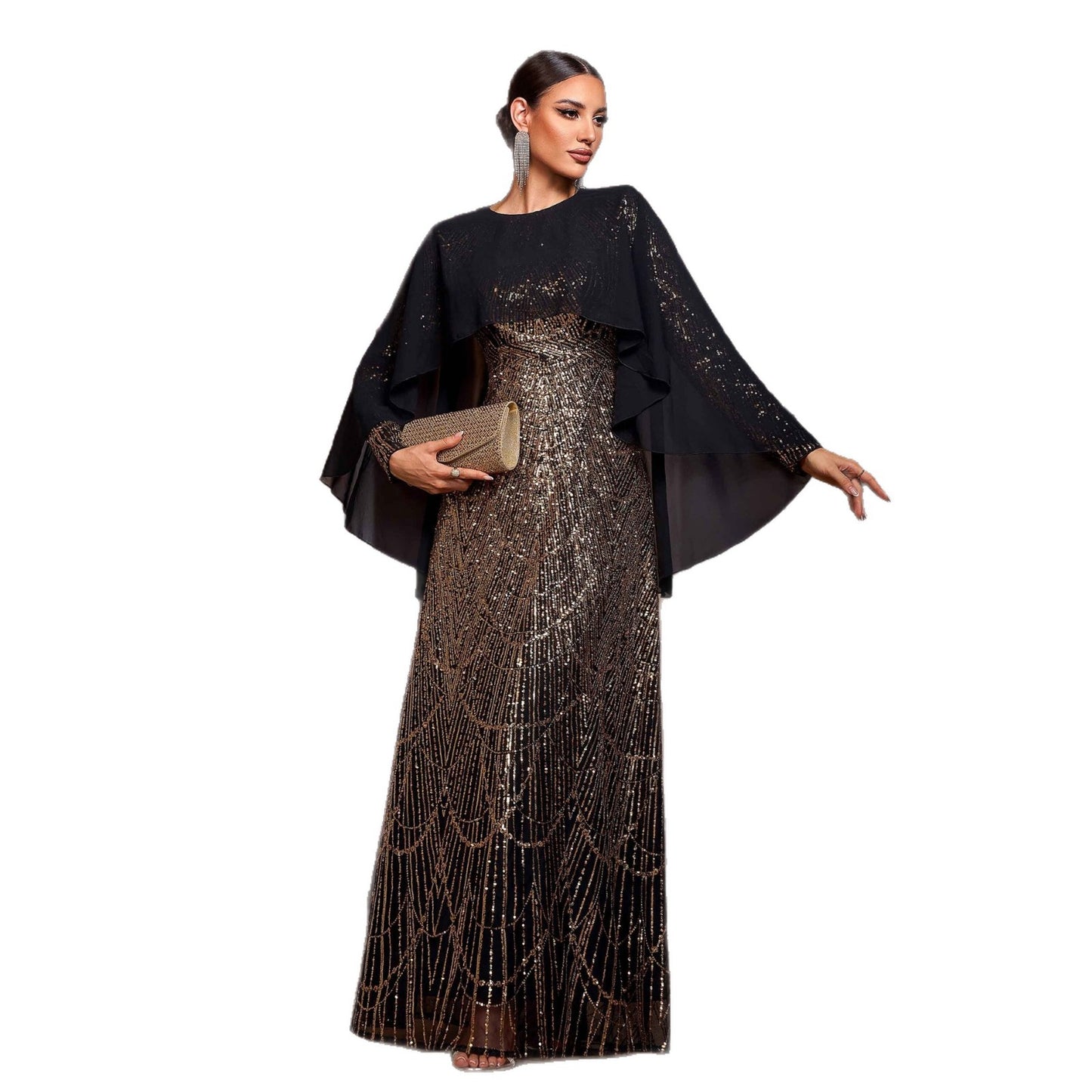 A-Line Evening Dress with Sequins for Glamorous Banquet Events