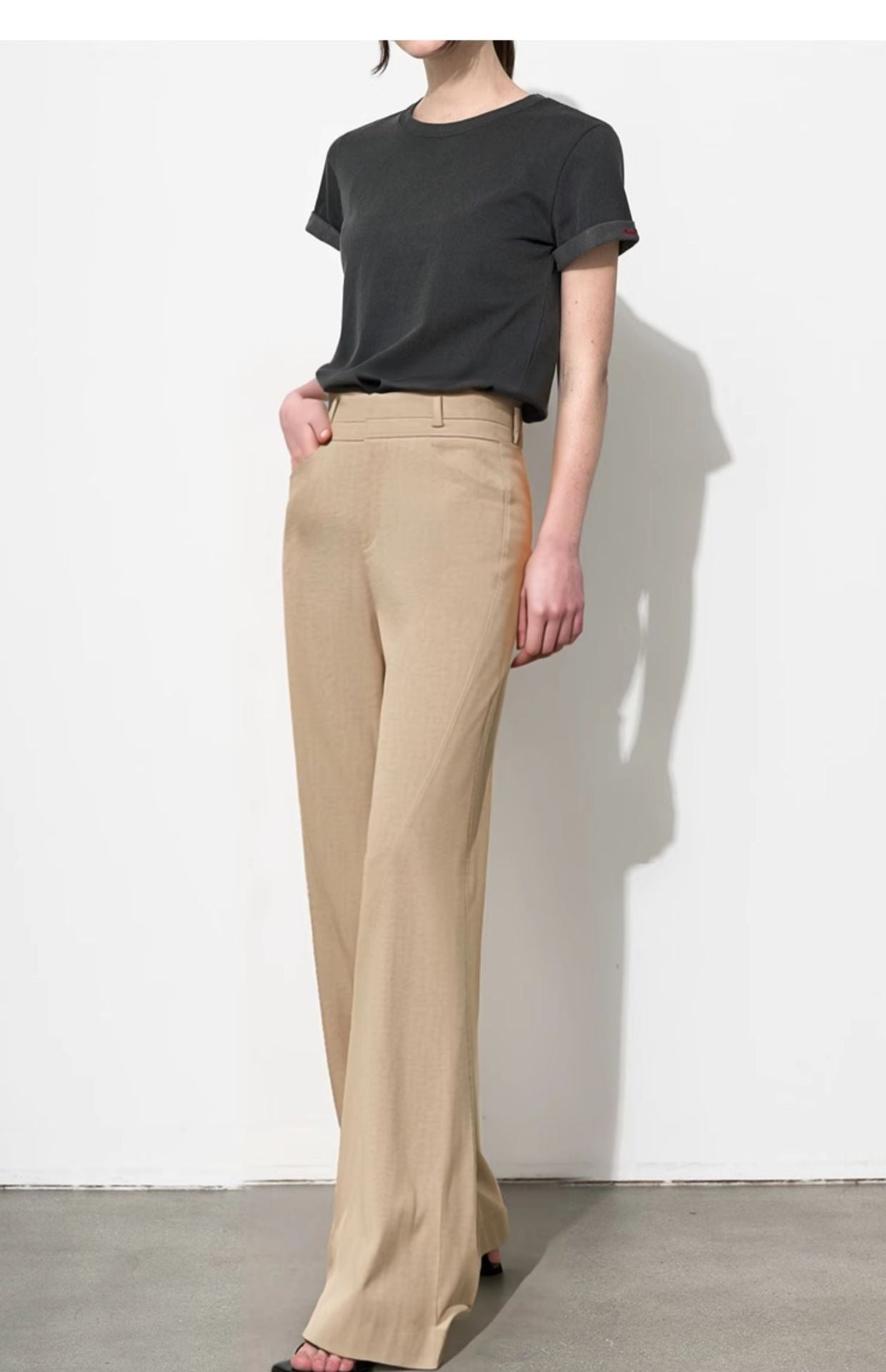 Wide Leg Pants with Draping Effect for Effortless Style and Comfort