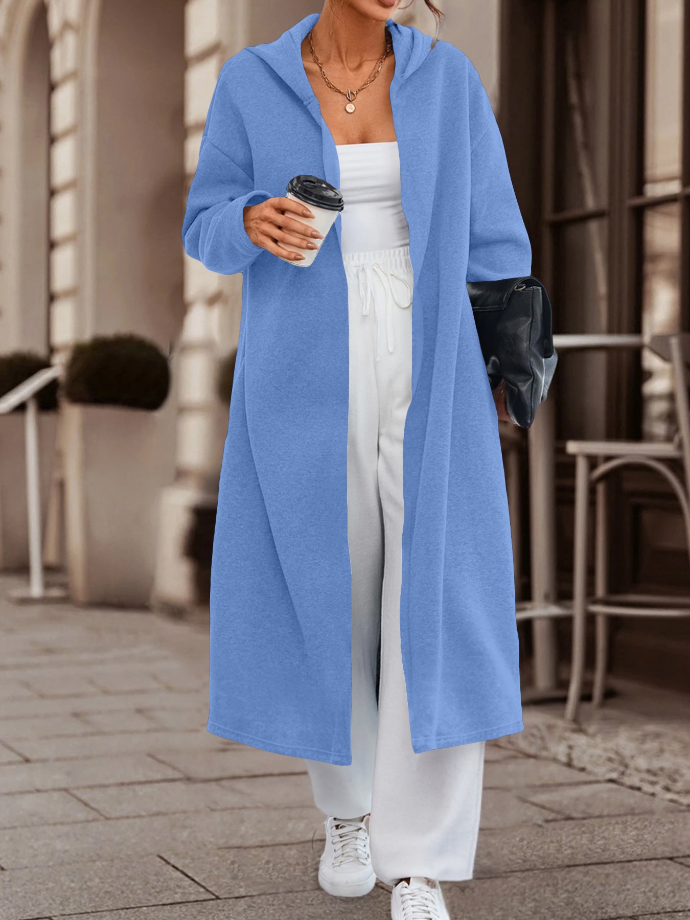 Long Cardigan Jacket with Versatile Colors and Cozy Fabric