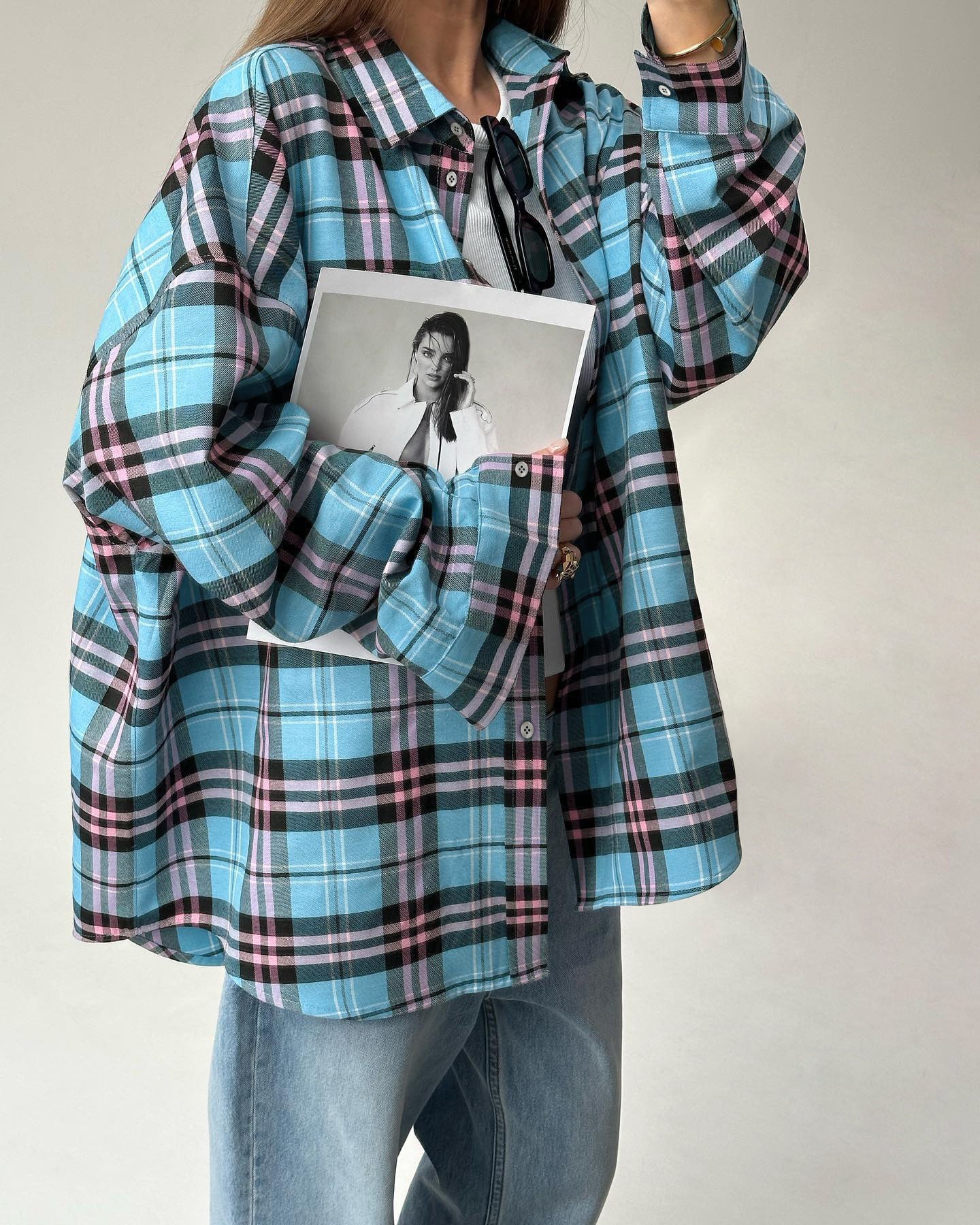 Casual Loose Design Plaid Shirt with Relaxed Fit for Effortless Style