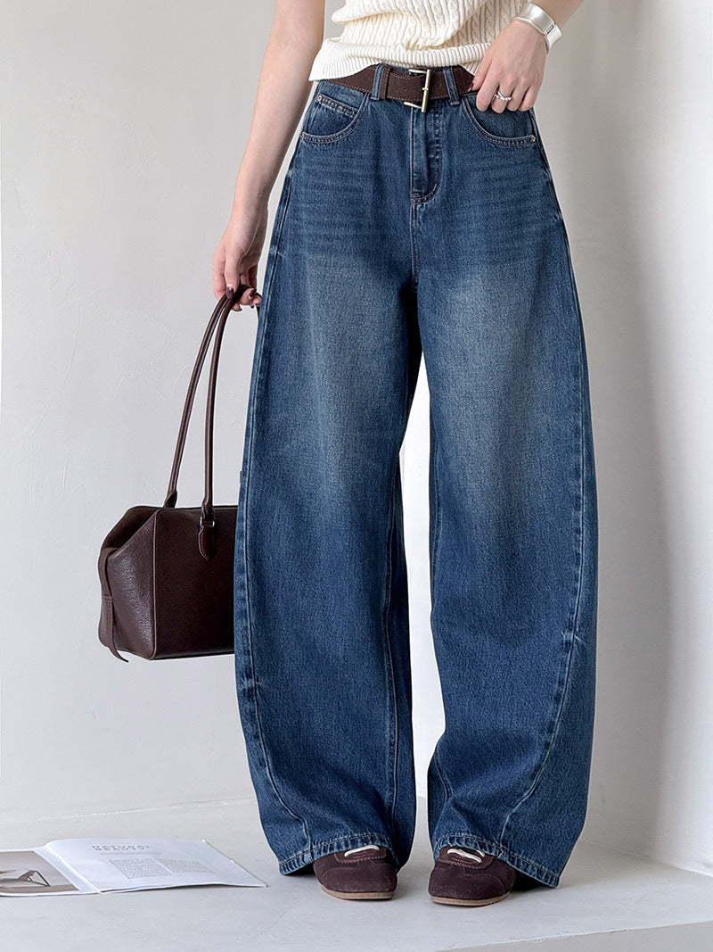 High Waisted Wide Leg Jeans with Ultra-Thin Cotton Fabric