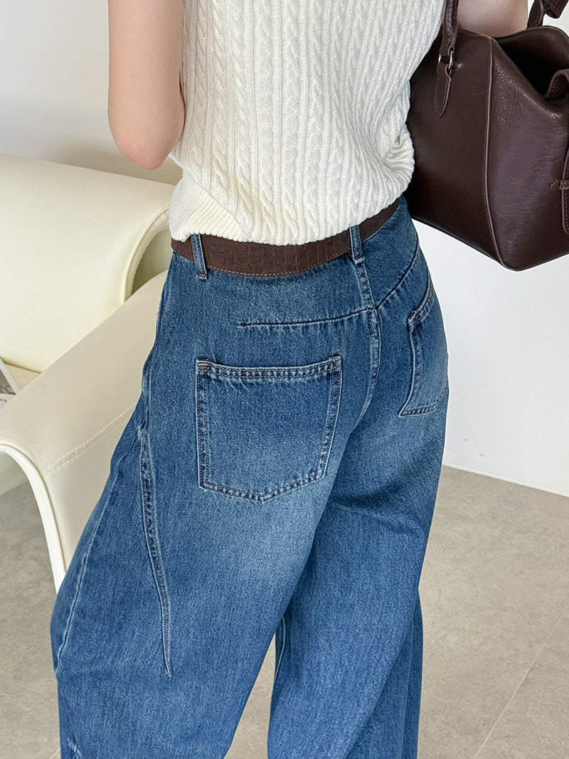 High Waisted Wide Leg Jeans with Ultra-Thin Cotton Fabric