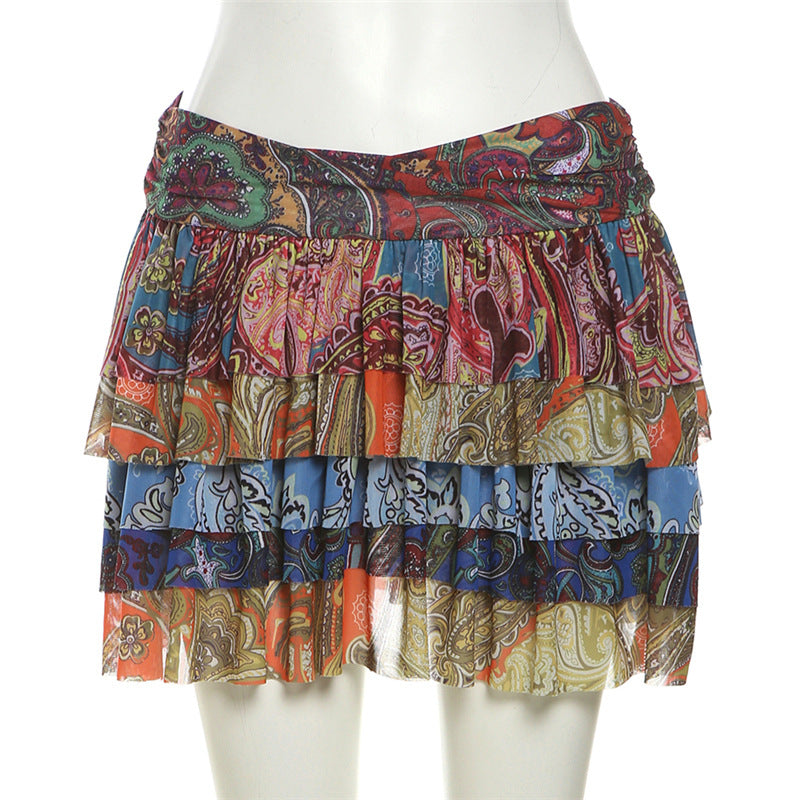 Pleated Skirt with Personalized Color Printing for Unique Style