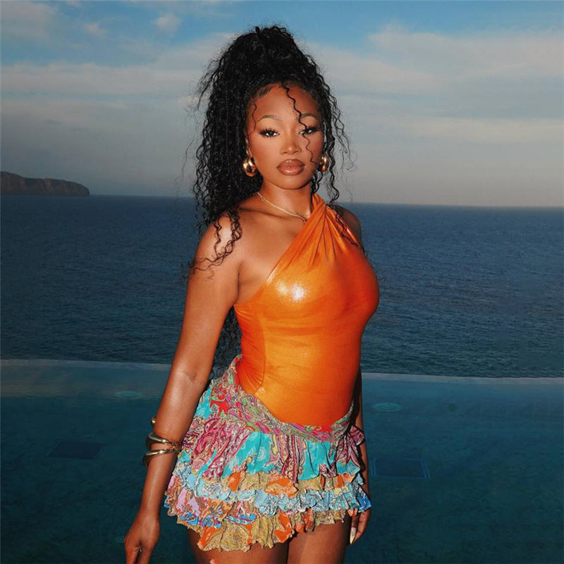 Pleated Skirt with Personalized Color Printing for Unique Style