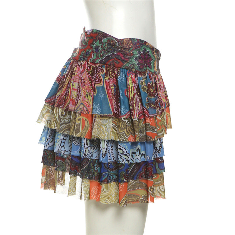 Pleated Skirt with Personalized Color Printing for Unique Style