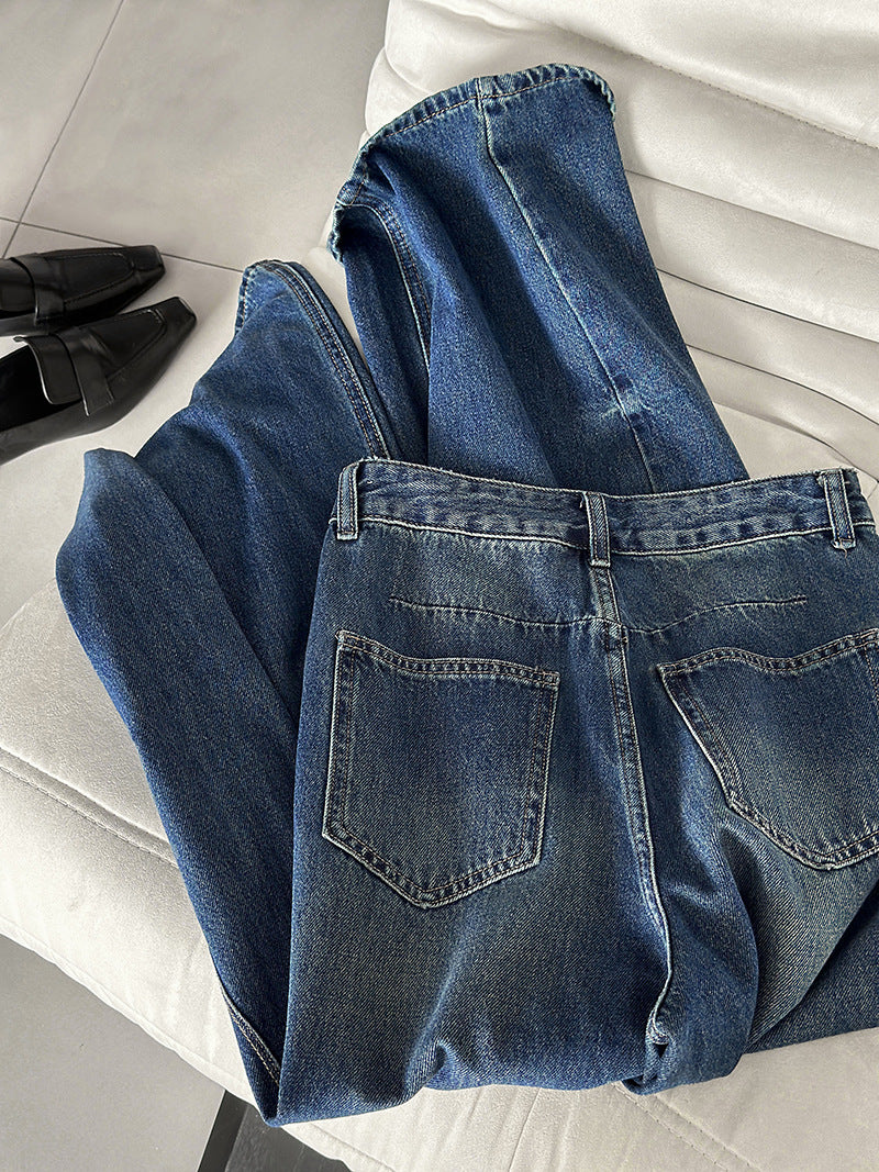 High Waisted Wide Leg Jeans with Ultra-Thin Cotton Fabric