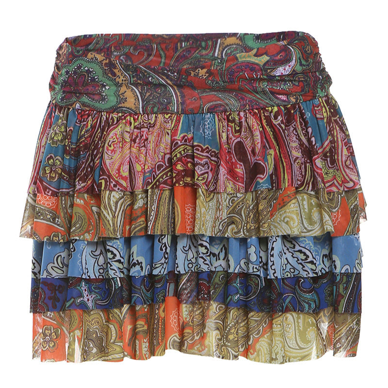 Pleated Skirt with Personalized Color Printing for Unique Style