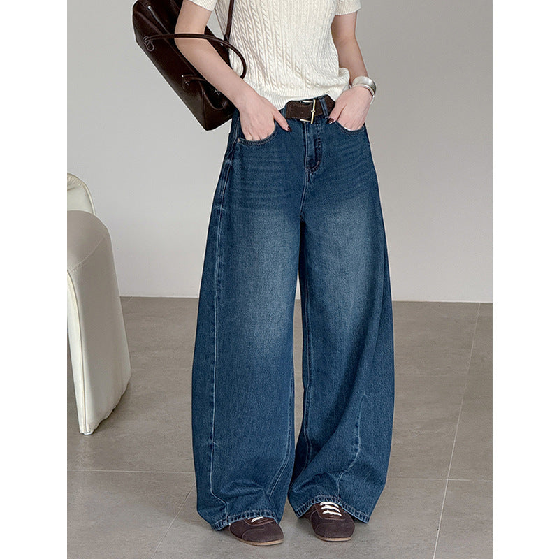 High Waisted Wide Leg Jeans with Ultra-Thin Cotton Fabric