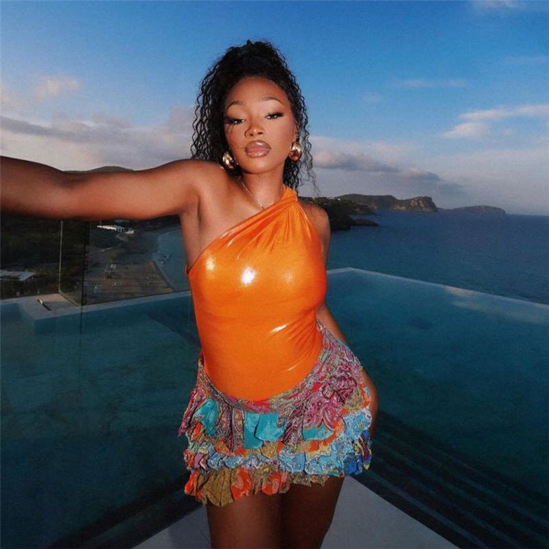 Pleated Skirt with Personalized Color Printing for Unique Style