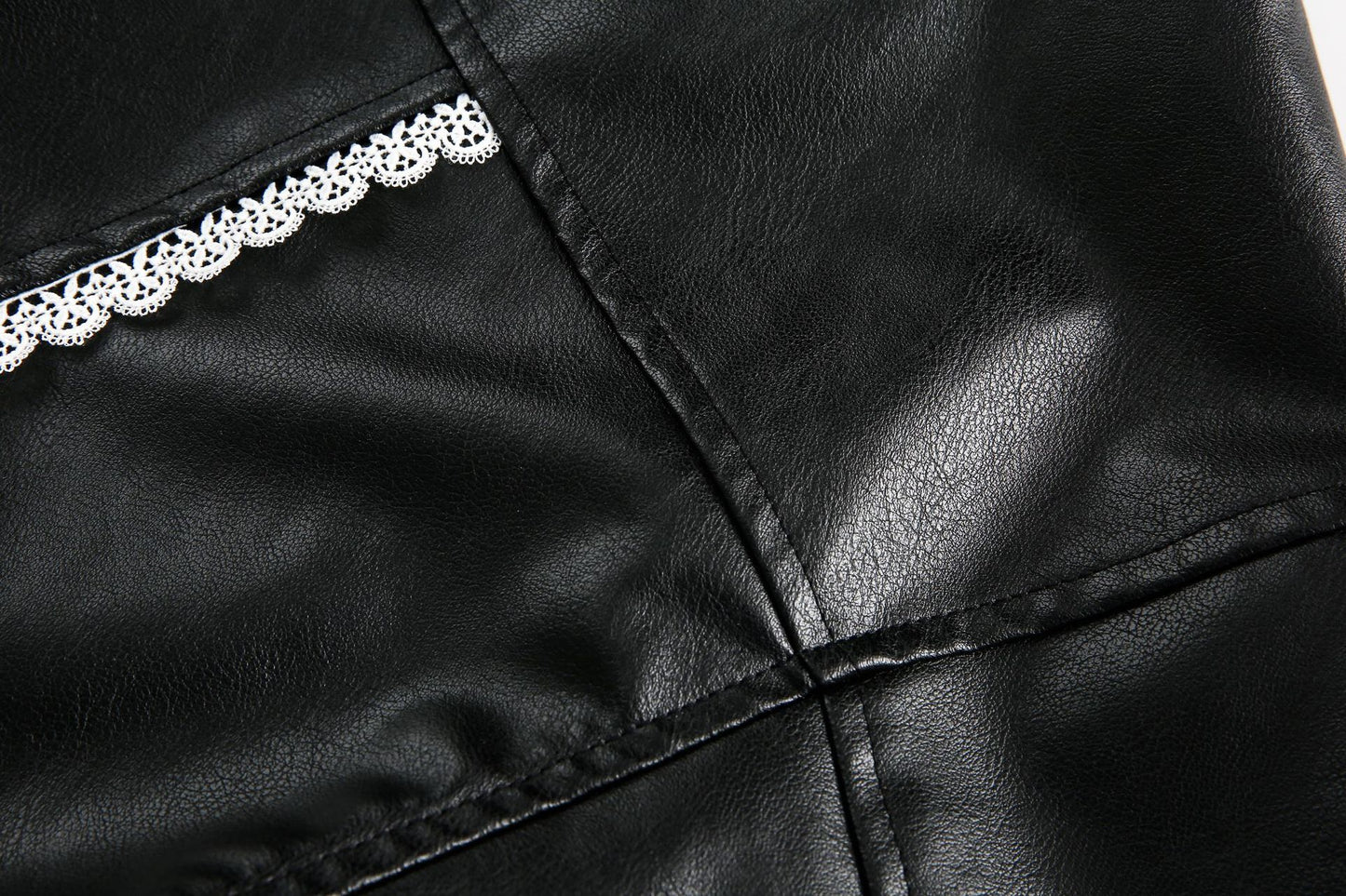 Lapel Jacket with Lace Embroidery and Cute Style Details