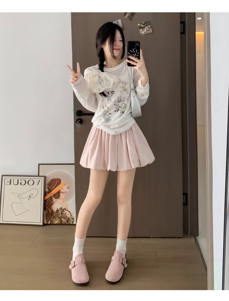 Crimp Slimming Skirt with High Waist and Pockets for Casual Style