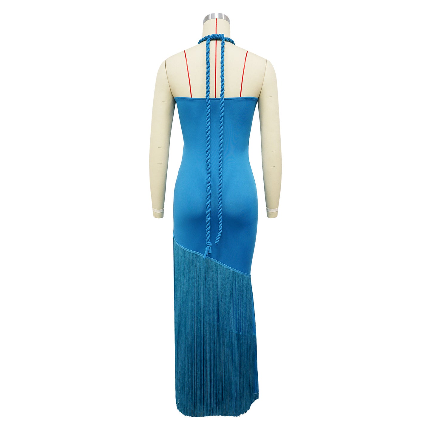 Tube Top Dress with Elegant Tassel Detailing for Events and Parties