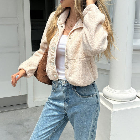 Long-sleeved Jacket with Loose Fit for Effortless Style