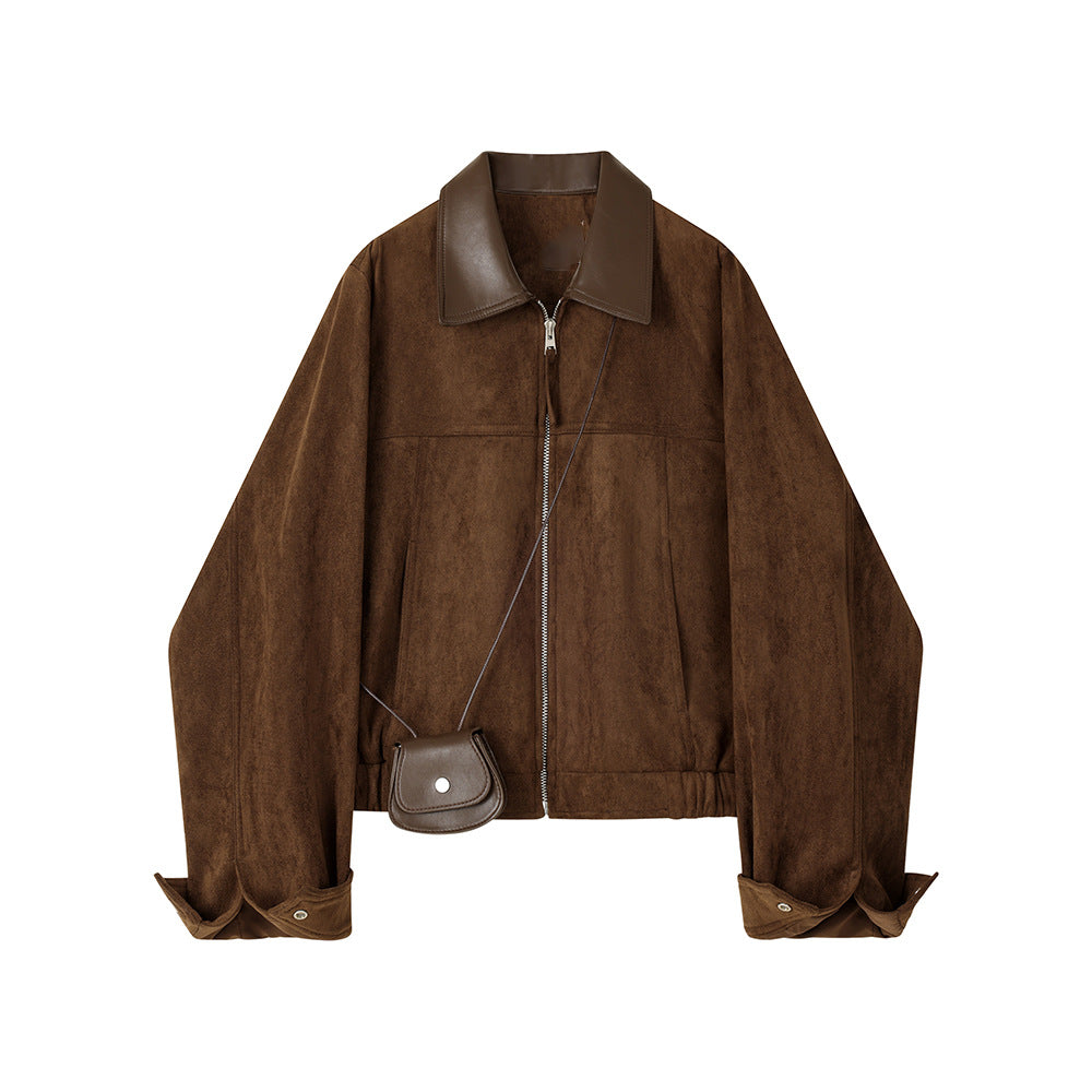 Retro Loose Short Jacket with Long Sleeves for Effortless Style