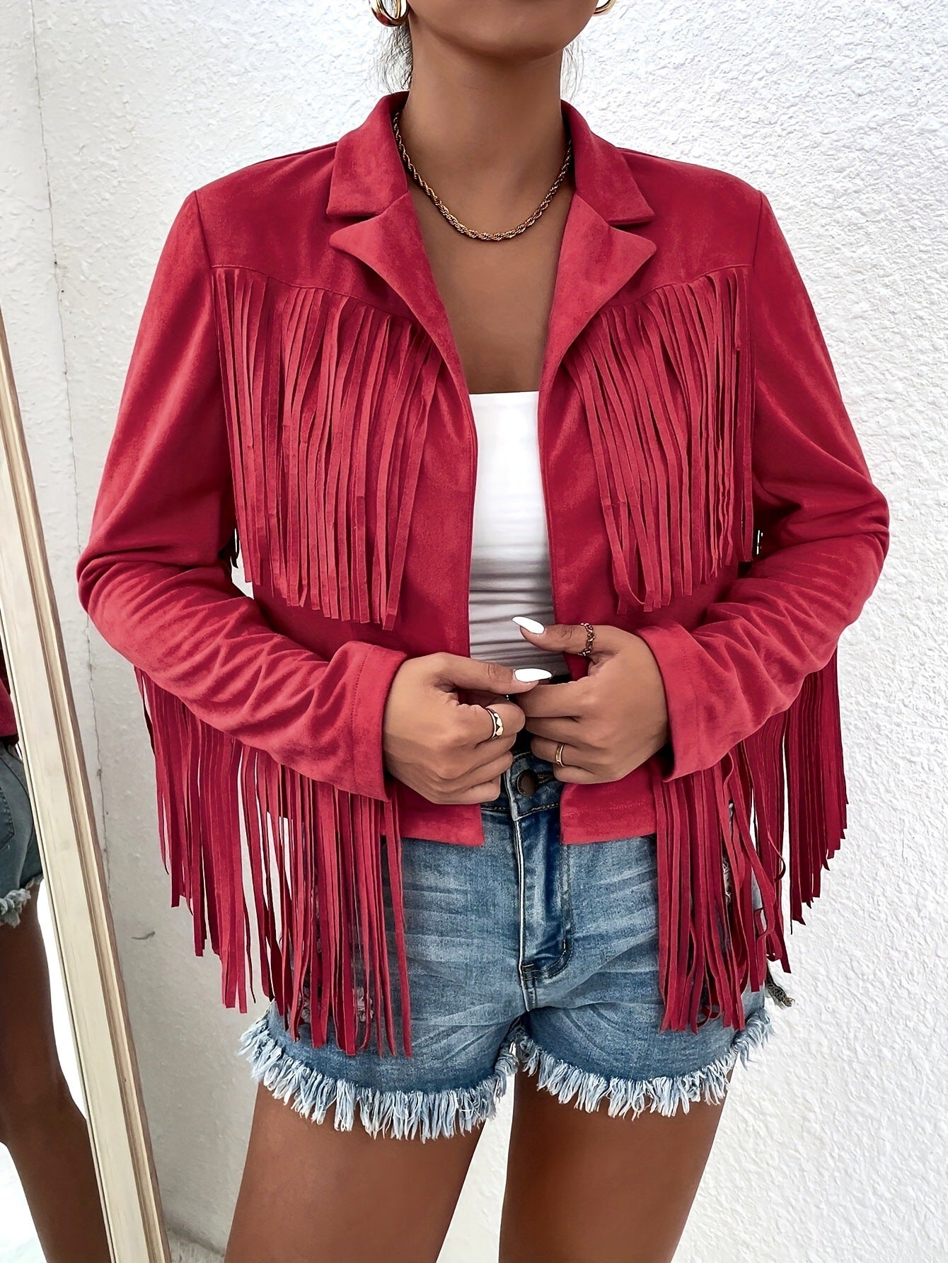 Slim Tassel Long Sleeve Blazer with Versatile Color Options