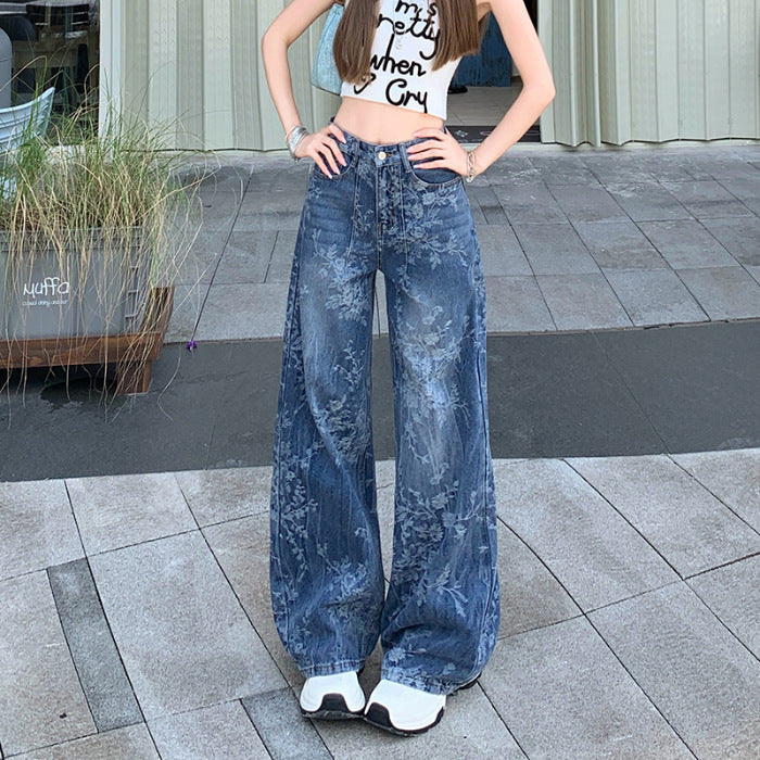 Loose Wide-leg Jeans with Comfortable Denim Fabric for Everyday Wear