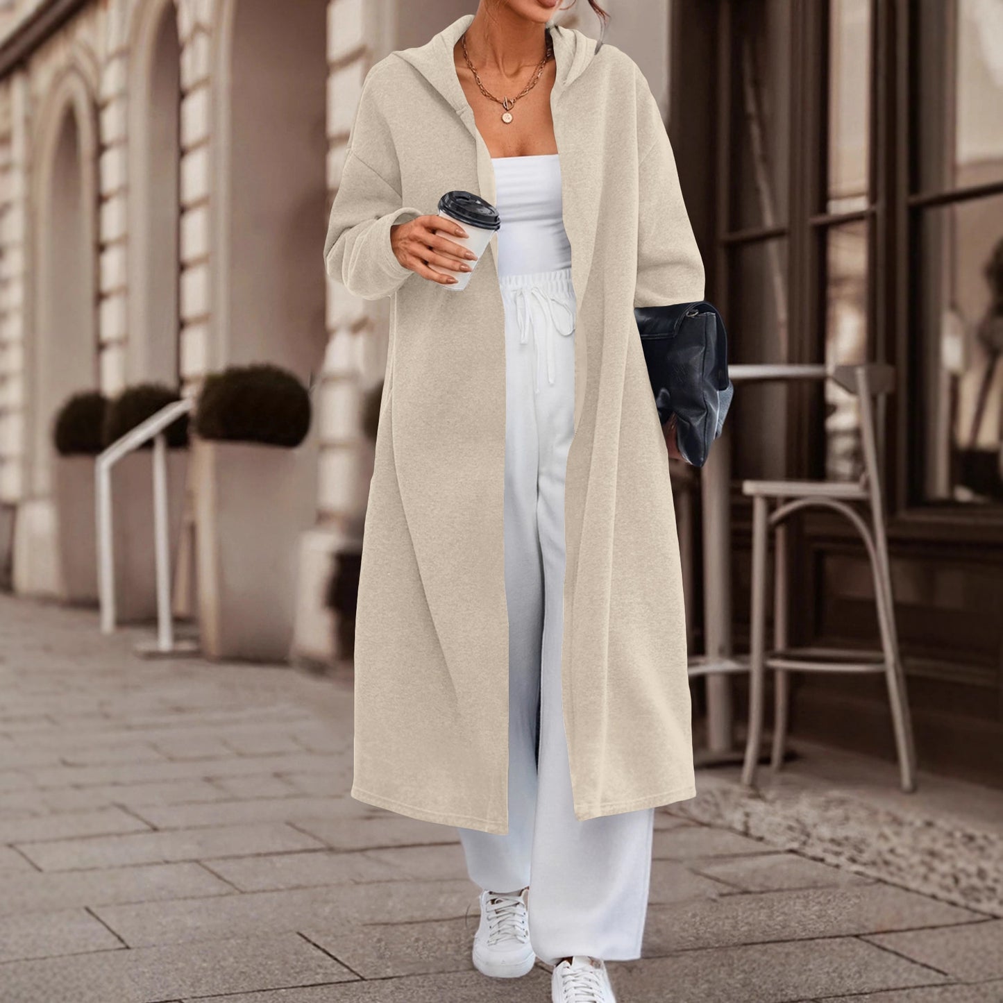 Long Cardigan Jacket with Versatile Colors and Cozy Fabric