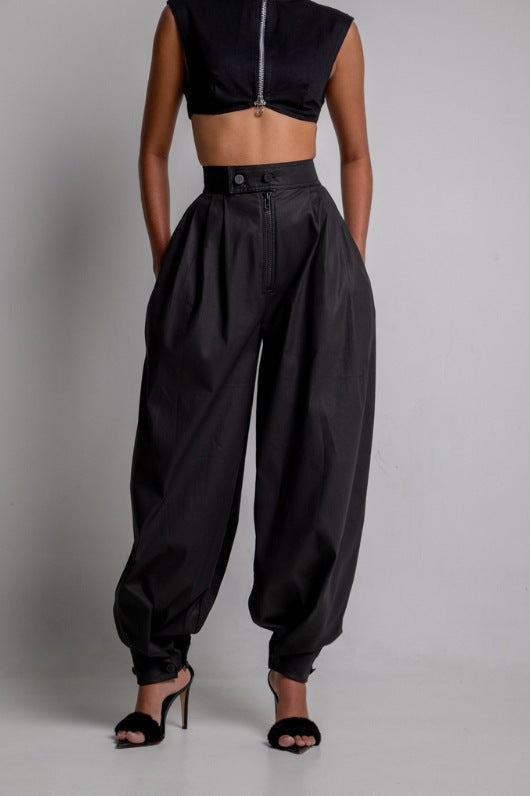 Ankle-Tied High Waist Jeans with Micro Elasticity and Comfort Fit