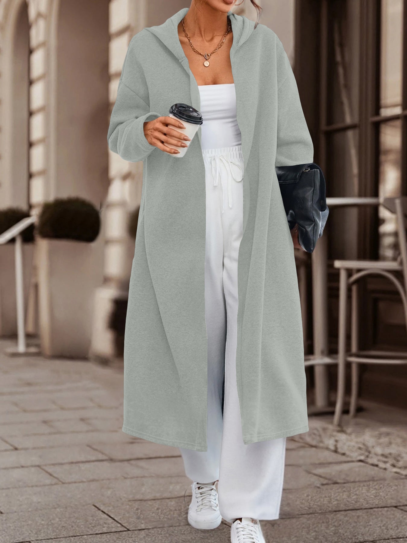 Long Cardigan Jacket with Versatile Colors and Cozy Fabric
