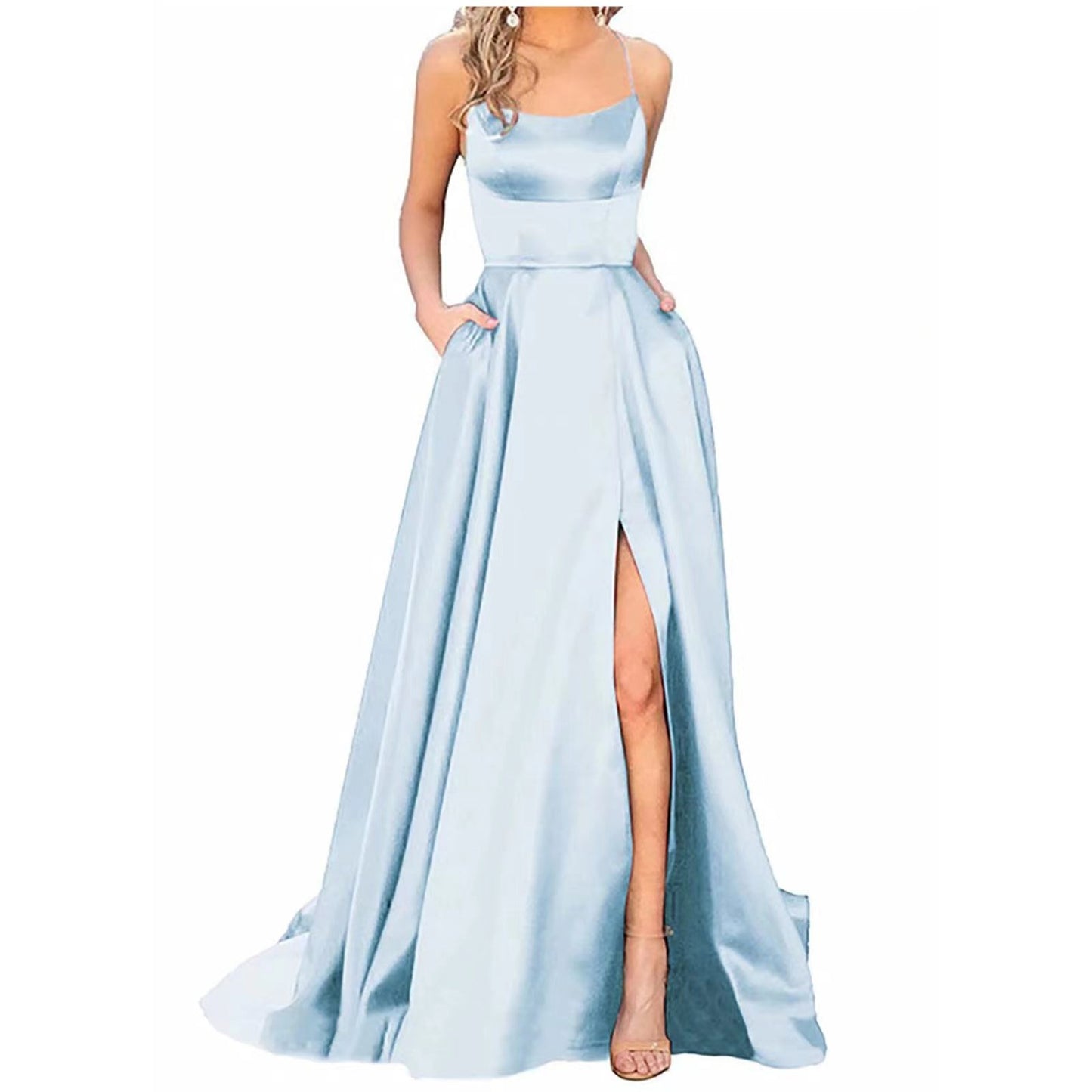 Bridesmaid Dress with Slimming Fit and Shoulder Hollow Design