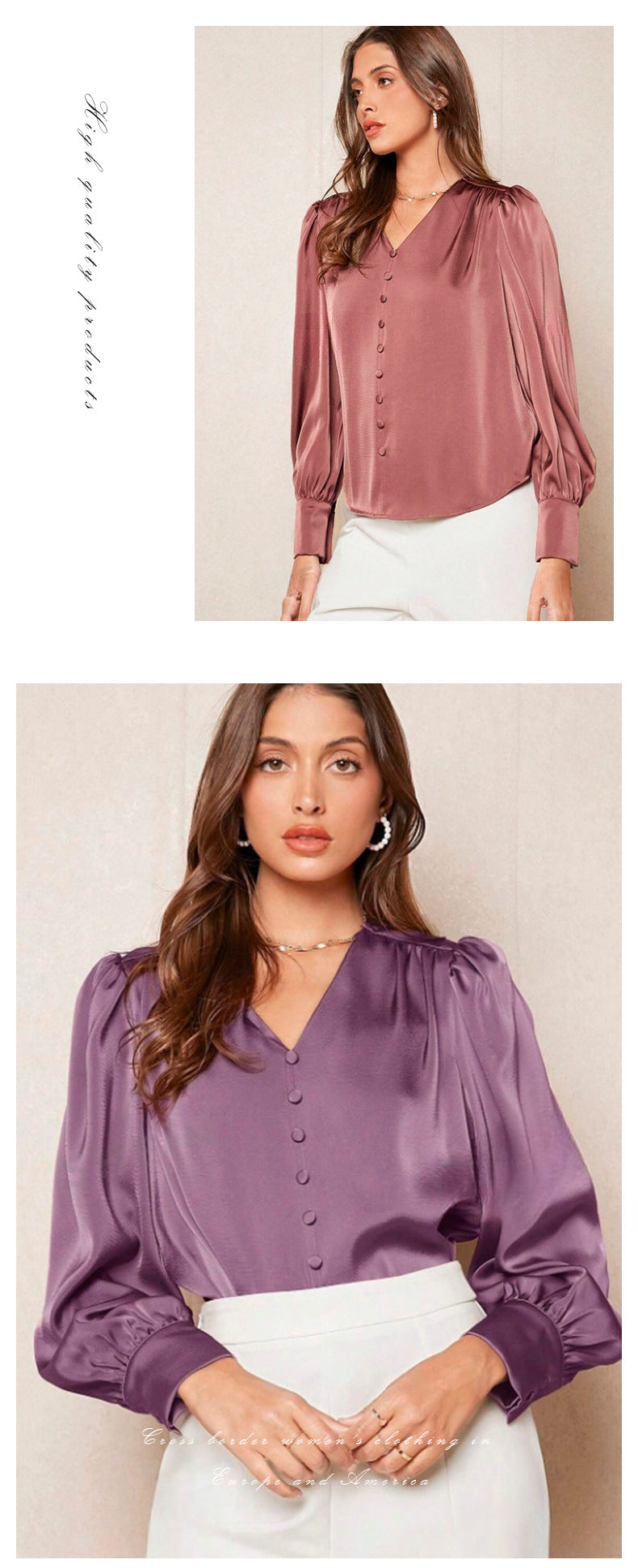 Satin Top with Button Detail for Effortless Style and Comfort