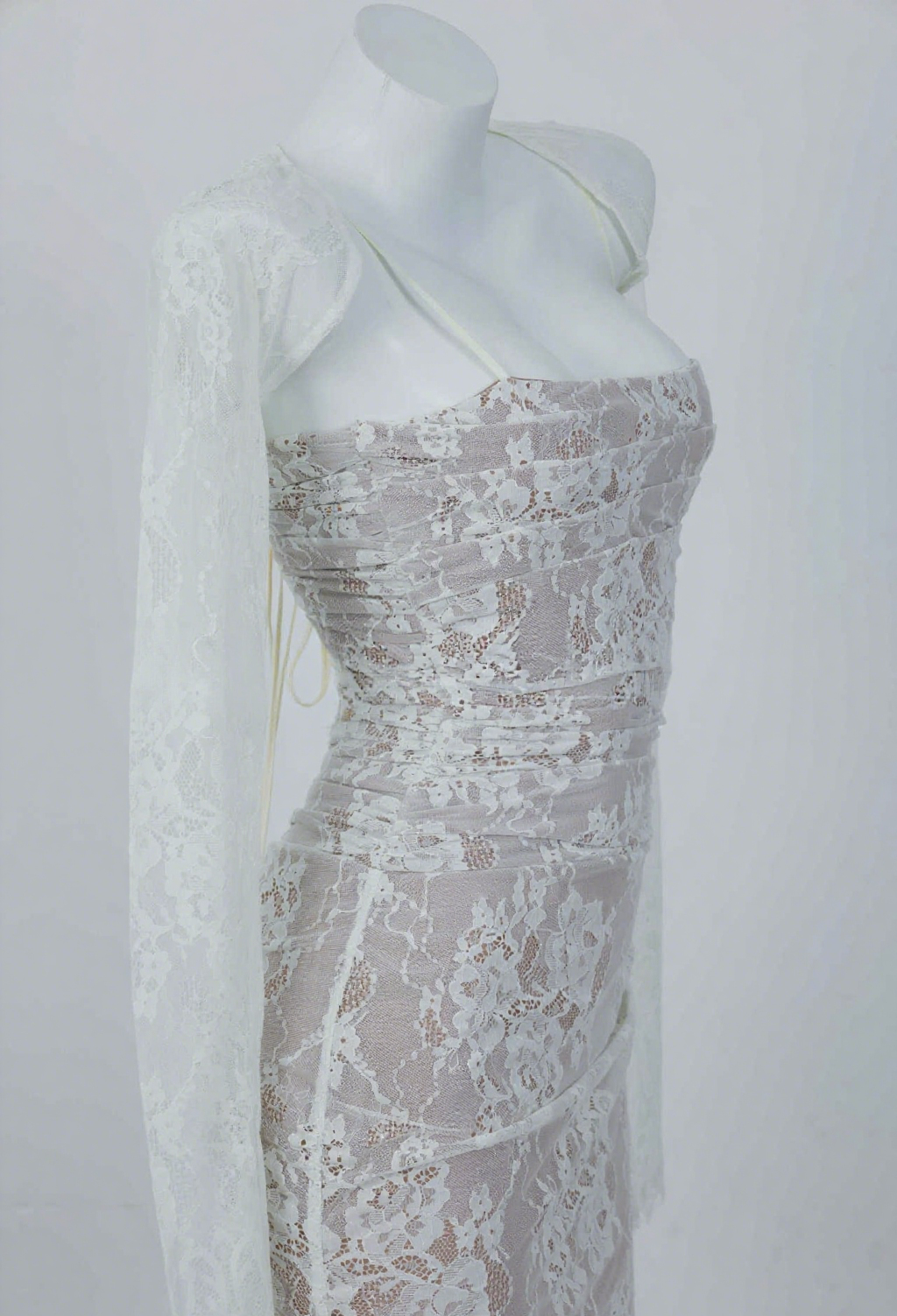 Lace Dress with Elegant Mesh Bodycon Style Evening Gown