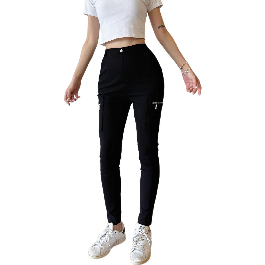 Tights Cross-border Overalls with Medium Elasticity Casual Pants