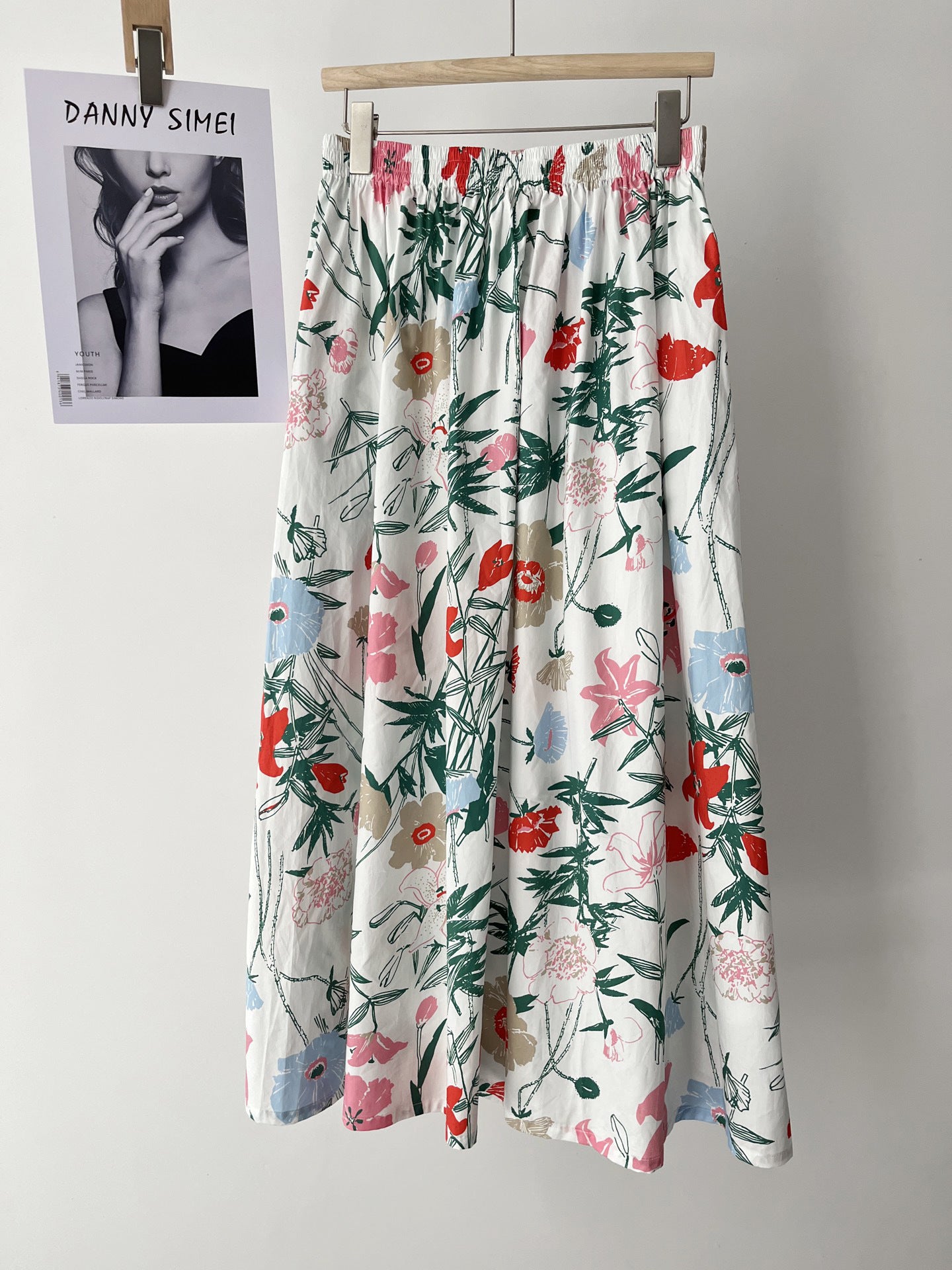 High Waist Slimming A-Line Skirt with Comfortable Cotton Fabric