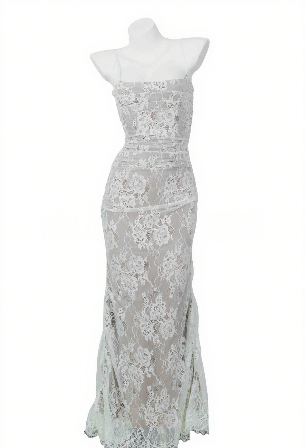 Lace Dress with Elegant Mesh Bodycon Style Evening Gown