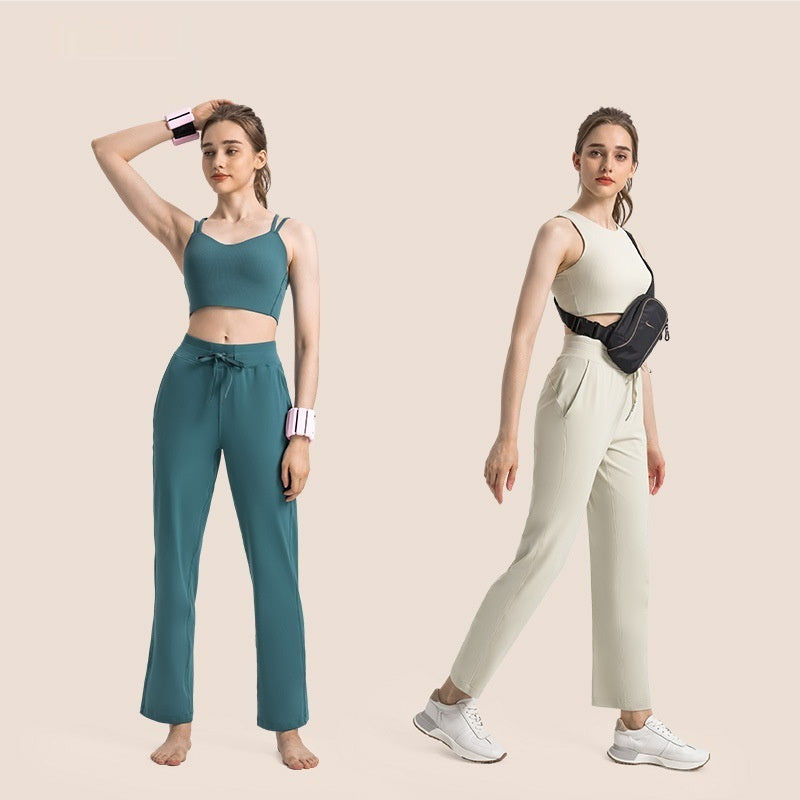 High Waist Hip Lift Sports Pants with Comfortable Cotton Blend Fabric