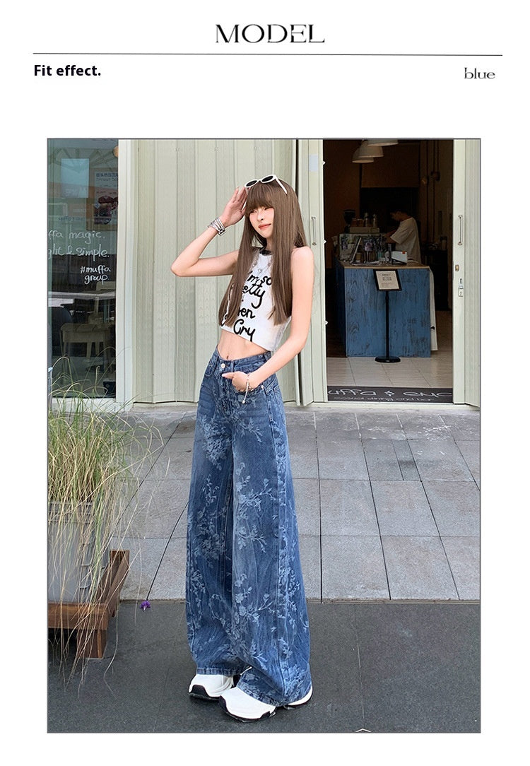Loose Wide-leg Jeans with Comfortable Denim Fabric for Everyday Wear