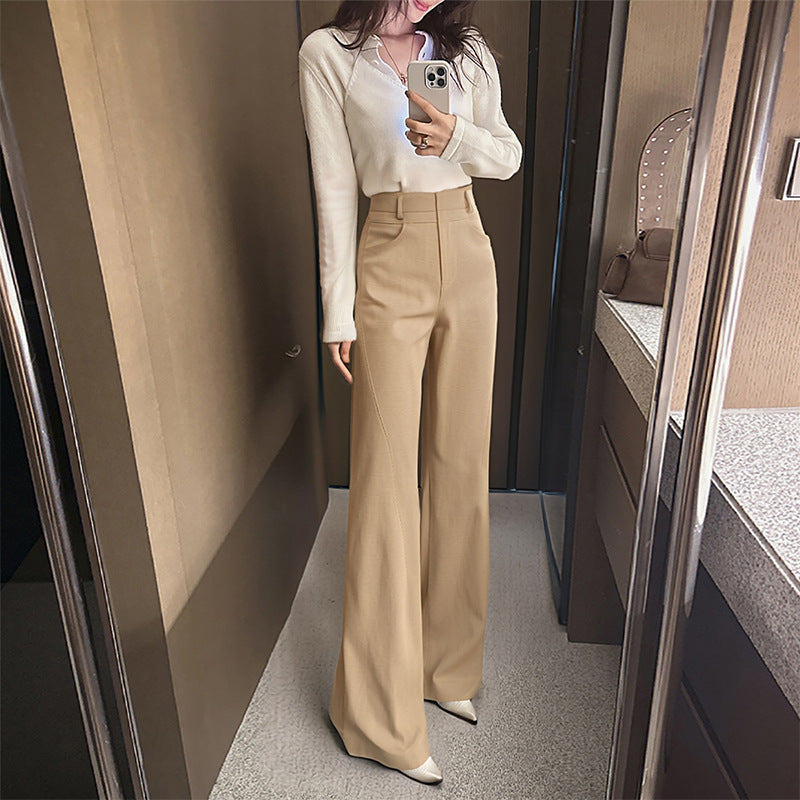Wide Leg Pants with Draping Effect for Effortless Style and Comfort
